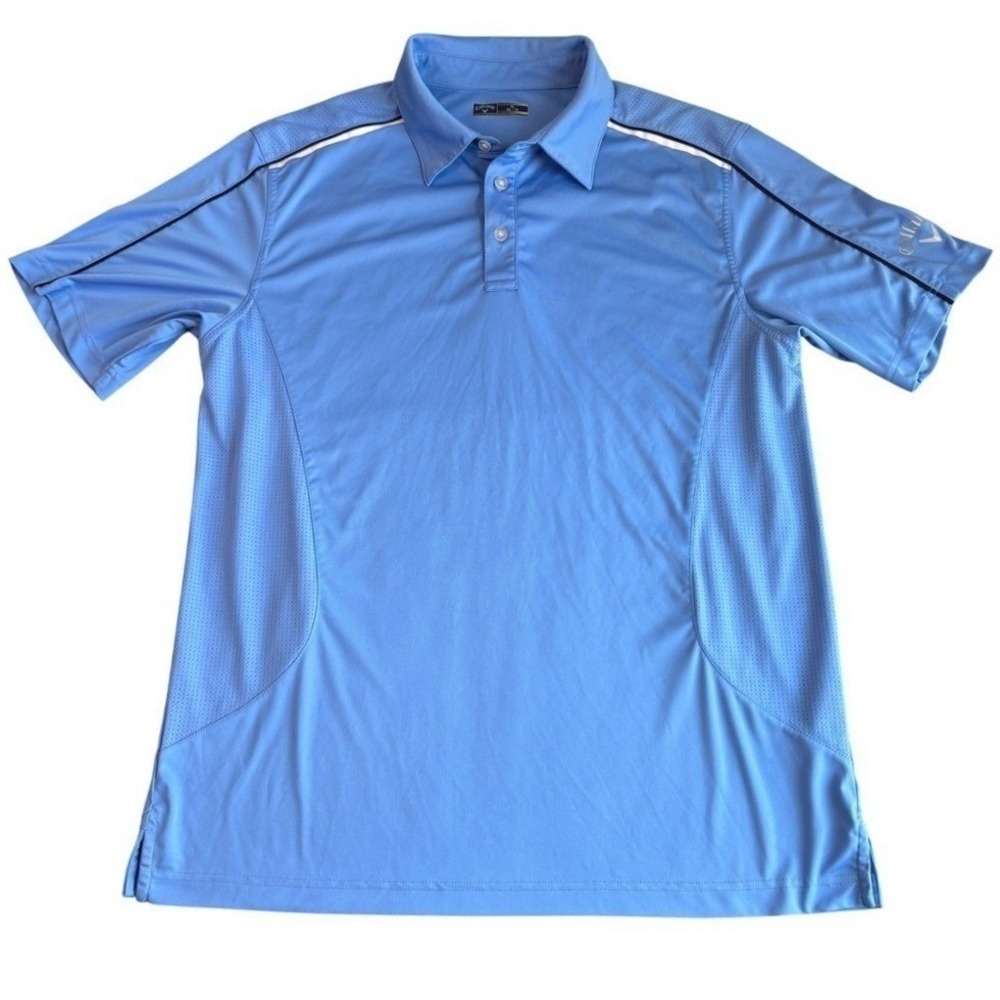 Calloway Golf Polo Shirt Mens XL Blue Black White Athletic Vented Polo